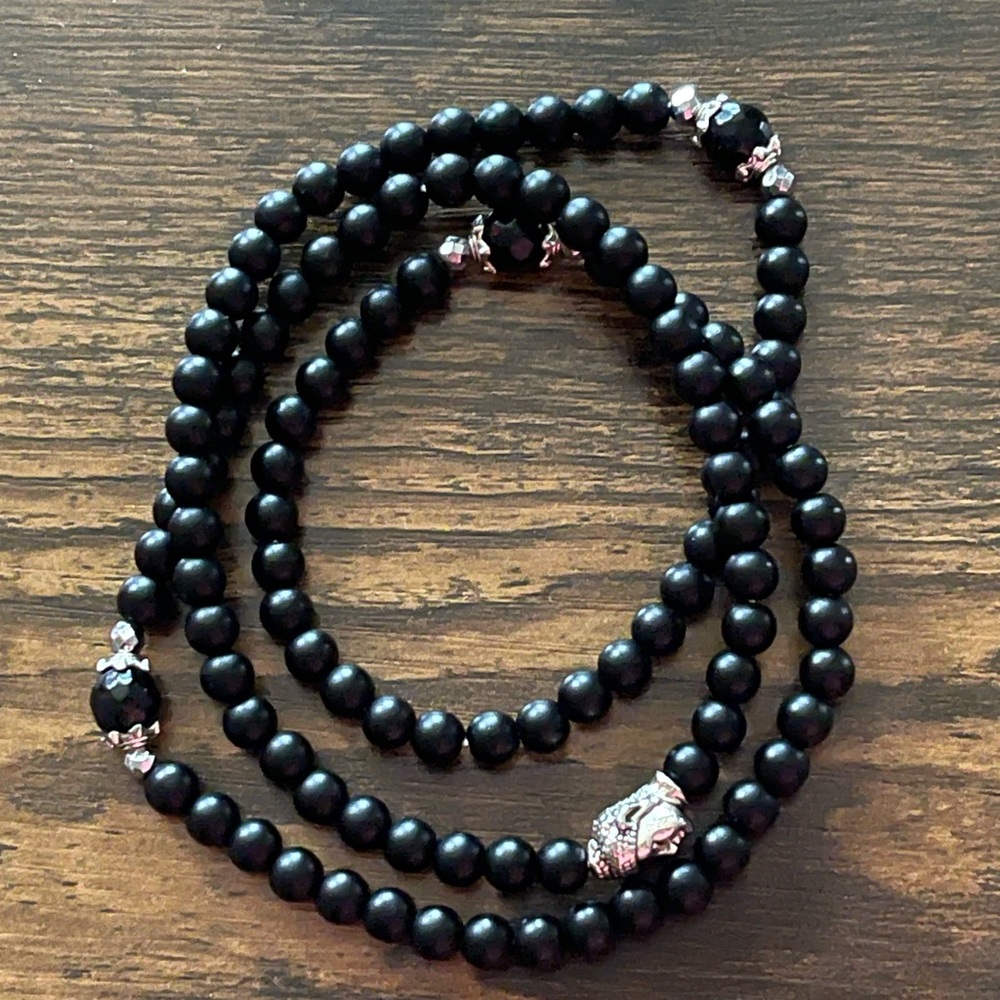 Buddha obsidian Mala - Picture 1 of 4